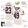 Custom Cream Royal-Orange Mesh Authentic Throwback Football Jersey