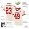 Cream0848-1 Custom Cream Red-Black Mesh Authentic Throwback Football Jersey