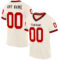Cream0848 Custom Cream Red-Black Mesh Authentic Throwback Football Jersey