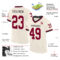 Cream0849-1 Custom Cream Maroon-Black Mesh Authentic Throwback Football Jersey