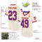 Custom Cream Purple-Orange Mesh Authentic Throwback Football Jersey