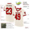 Custom Cream Red-Black Mesh Authentic Throwback Football Jersey