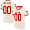 Cream0856 Custom Cream Red-White Mesh Authentic Throwback Football Jersey