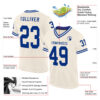 Custom Cream Royal-White Mesh Authentic Throwback Football Jersey