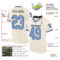 Custom Cream Light Blue Black-White Mesh Authentic Throwback Football Jersey