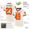 Cream0863-1 Custom Cream Orange-Black Mesh Authentic Throwback Football Jersey