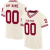 Custom Cream Maroon-White Mesh Authentic Throwback Football Jersey