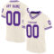 Cream0866 Custom Cream Purple-White Mesh Authentic Throwback Football Jersey