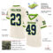 Cream0906-1 Custom Cream Navy-Neon Green Mesh Authentic Throwback Football Jersey