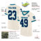 Cream0907-1 Custom Cream Navy-Teal Mesh Authentic Throwback Football Jersey