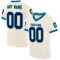 Cream0907 Custom Cream Navy-Teal Mesh Authentic Throwback Football Jersey