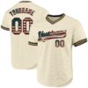 Custom Cream Vintage USA Flag Black-Old Gold Authentic Throwback Baseball Jersey