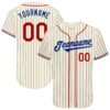 Custom Cream Black Pinstripe Red Royal-White Authentic Baseball Jersey