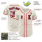 Custom Cream Red-Navy Authentic Baseball Jersey