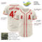 Custom Cream Red Authentic Baseball Jersey