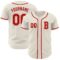 Custom Cream Red Authentic Baseball Jersey