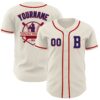 Custom Cream Royal-Red Authentic Baseball Jersey