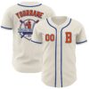 Custom Cream Orange-Royal Authentic Baseball Jersey