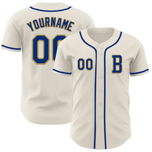 Cream0976_68143e5d-8d63-4c18-8857-21c3cf5707af Custom Cream Royal-Old Gold Authentic Baseball Jersey