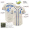 Custom Cream Light Blue-Royal Authentic Baseball Jersey