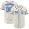 Custom Cream Light Blue-Royal Authentic Baseball Jersey