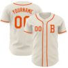 Custom Cream Orange Authentic Baseball Jersey