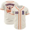 Custom Cream Royal-Orange Authentic Baseball Jersey