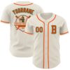 Custom Cream Orange-Kelly Green Authentic Baseball Jersey