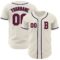 Custom Cream Crimson-Navy Authentic Baseball Jersey