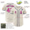 Custom Cream Pink-Navy Authentic Baseball Jersey