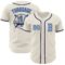 Custom Cream Light Blue-Navy Authentic Baseball Jersey