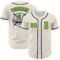 Custom Cream Neon Green-Navy Authentic Baseball Jersey