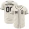 Custom Cream Black Authentic Baseball Jersey