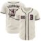Custom Cream Crimson Black-Aqua Authentic Baseball Jersey