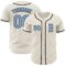 Custom Cream Light Blue-Black Authentic Baseball Jersey