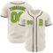 Custom Cream Neon Green-Black Authentic Baseball Jersey