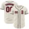 Custom Cream Crimson-Black Authentic Baseball Jersey