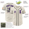Custom Cream Purple-Black Authentic Baseball Jersey