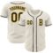 Custom Cream Black-Gold Authentic Baseball Jersey