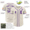 Custom Cream Purple Authentic Baseball Jersey