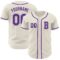 Custom Cream Purple Authentic Baseball Jersey