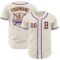 Custom Cream Purple-Gold Authentic Baseball Jersey