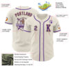 Custom Cream Purple-Old Gold Authentic Baseball Jersey