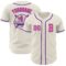 Custom Cream Pink-Purple Authentic Baseball Jersey