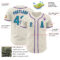 Custom Cream Teal-Purple Authentic Baseball Jersey