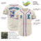 Custom Cream Teal-Purple Authentic Baseball Jersey