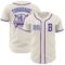Custom Cream Light Blue-Purple Authentic Baseball Jersey