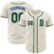 Custom Cream Green-Royal Authentic Baseball Jersey
