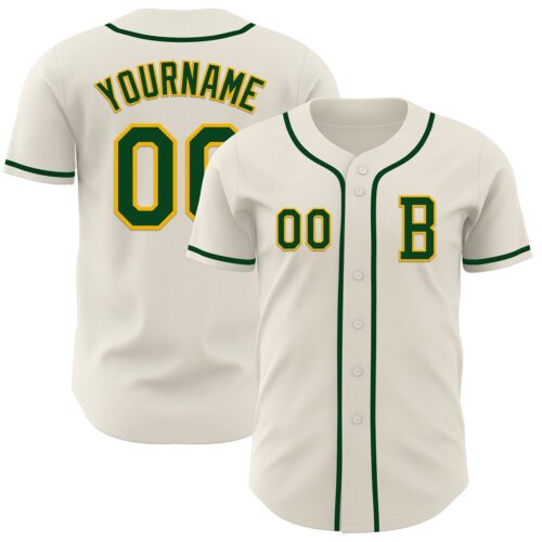 Cream1017_cf15b2ab-d422-4f13-8714-bd2f85aa2990 Custom Cream Green-Gold Authentic Baseball Jersey