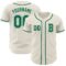 Custom Cream Kelly Green Authentic Baseball Jersey